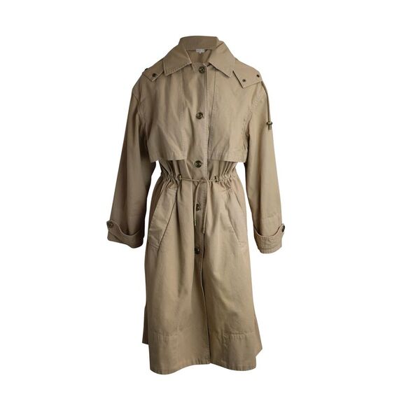Michael Michael Kors Hooded Trench Coat in Beige Cotton